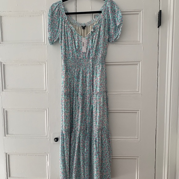 NWT Jcrew Puff-sleeve midi dress in floral - Picture 2 of 4
